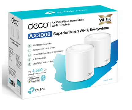 מגדיל טווח Tp-Link Deco X50 MESH AX3000 Wi-Fi 6 (2PACK)