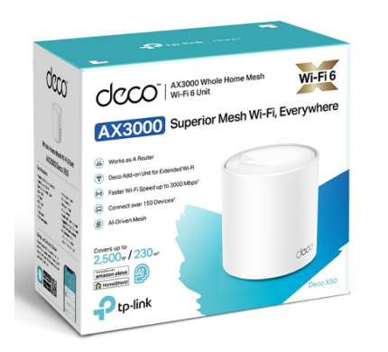 מגדיל טווח TP-LINK DECO X50 AX3000 1-PACK