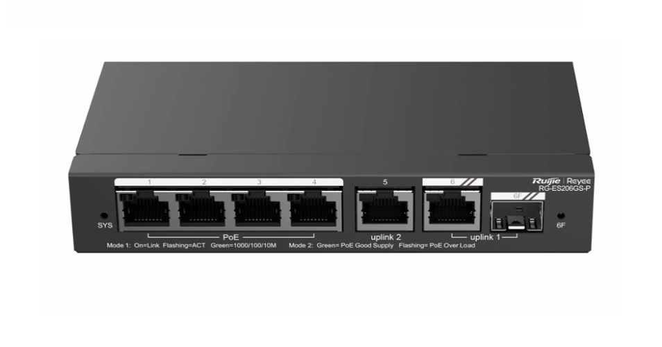 RG-ES206GS-P, 6-Port Gigabit poe