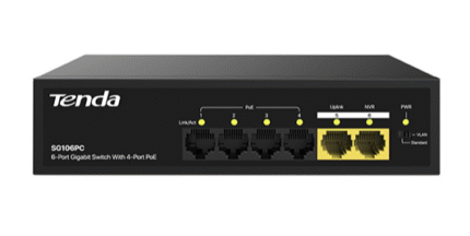 מתג Tenda SG106PC 4+2 PoE Gigabit